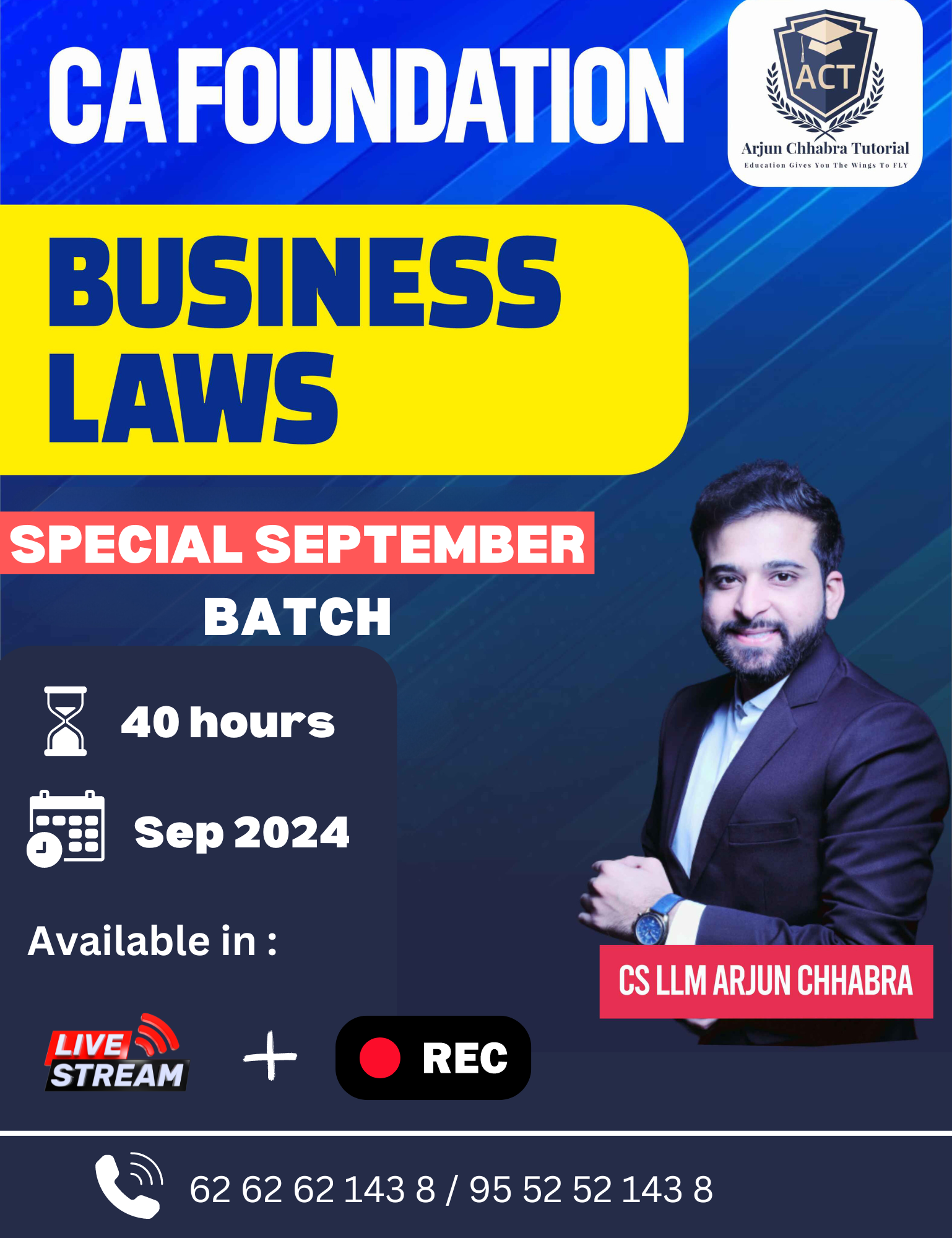 CA Foundation Law Exam oriented Batch June 24